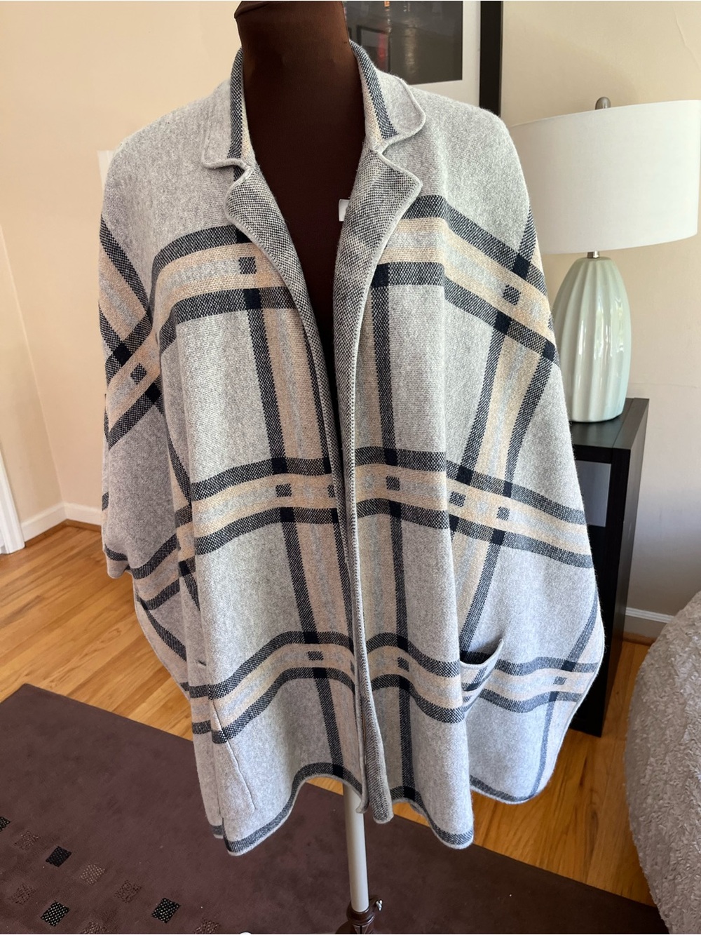 LOFT Plaid Cape Poncho. XS/S